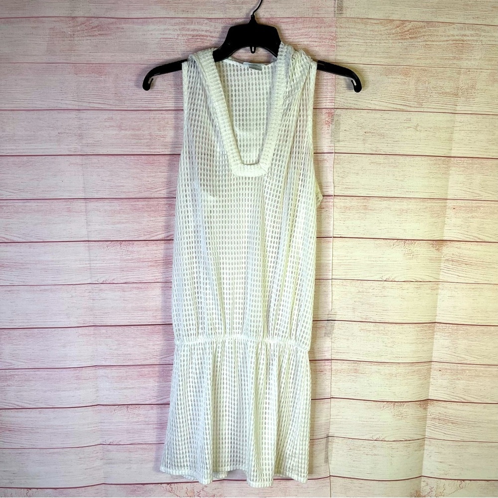 Jordan Taylor White Hooded Sleeveless Cover‎ Up Dress Size Medium